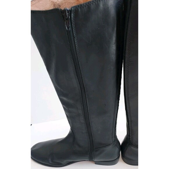 Ladies Kenneth Cole Black Leather Elastic Side Zip Tall Riding Boots Size 10/11 - Picture 7 of 12